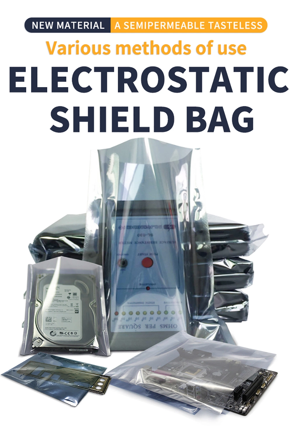 Custom Anti Static ESD Shielding Bag for Electronic Moisture Barrier Ziplock Bag